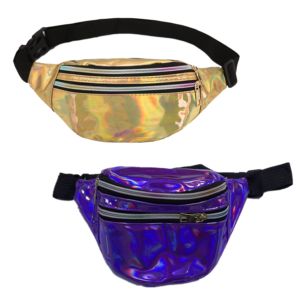 Shiny Holographic Waist Bags Waterproof Neon Fanny Packs for