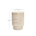 thumbnail image 7 of LuxenHome Travertine-Style Round Ribbed MgO Side Table, 7 of 7