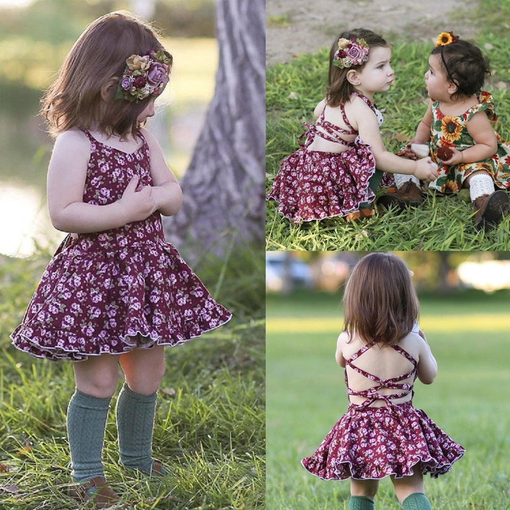 Cute Toddler Kids Baby Girl Sleeveless Long Dress Princess Pageant Party Dresses 