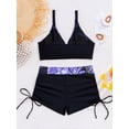 thumbnail image 6 of IOAOAI Women's Floral High Waisted Bikini Set with Boyshort Bottom Two Piece Swimsuit, 6 of 10