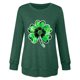 thumbnail image 3 of Camisetas de Manga Larga de las Mujeres Suelto Día de San Patricio Impreso con Capucha Top sin Sombrero Poliéster, Moda de Vestir Casual para las Mujeres, 3 of 4