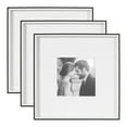 thumbnail image 5 of Kate and Laurel Gibson Modern Wall Picture Frame Set of 3, 16x16 matted to 8x8, Black and White, Three-Piece Frame Set for Gallery Wall Frame Set in Living Room Wall Décor, 5 of 9