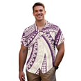 thumbnail image 3 of Garronmavis Samoa Couple Matching Outfit Husban and Wife Clothing Womens Short Sleeve Dress Hawaiian Beach Dresses Size L and Men's Button Down Casual Shirt for Summer, 3 of 7