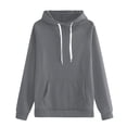 thumbnail image 1 of ManxiVoo Chandail en Molleton Mode Femme Grande Taille Automne Hiver Confort Décontracté Col Rond Taille m Gris, 1 of 3
