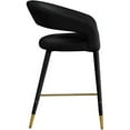 thumbnail image 4 of Meridian Furniture Destiny Tabouret en Velours Noir, 4 of 6