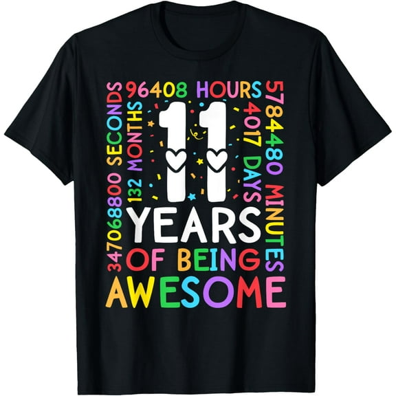 11 Years Of Being Awesome 11th Birthday Party 132 Months T-Shirt