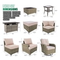 thumbnail image 3 of Clouddwell 13 Piece Outdoor Sectional Set with Swivel Rocker Chairs of 2, Patio Conversation Sets with Fire Pit Table and Ottomans, Beige, 3 of 8