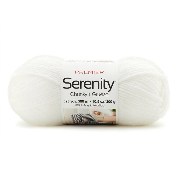 Premier Yarns Serenity Chunky Big Yarn White 10.5oz 328yds 5 Bulky Weight Acrylic