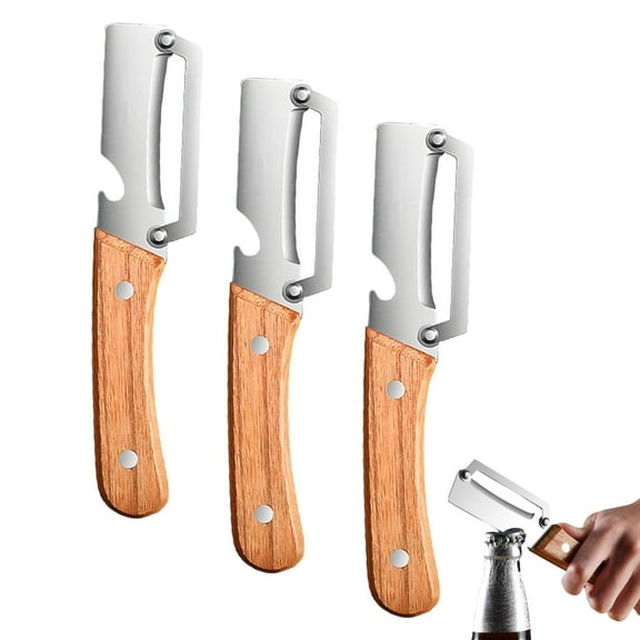 Multi-functional Vegetable Peeler for Kitchen, 2 in 1 Stainless Steel Single Blade Peelers Tool, Ultra Sharp Blades, Non-slip Ergonomic Handles with Bottle Opener, Home Kitchen Gadgets (3pcs)