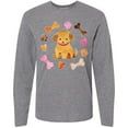 thumbnail image 3 of Inktastic Cute Puppy Valentine with Hearts and Bones Long Sleeve T-Shirt, 3 of 5