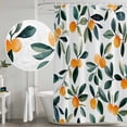 thumbnail image 4 of Burnt Orange Shower Curtain Set - Standard 72" x 72" Washable Bathtub Curtain with 12 Hooks, Spring Summer Botanical Watercolor Waterproof Fabric Stall Shower Curtains for Bathroom/Bathtub Décor, 4 of 6