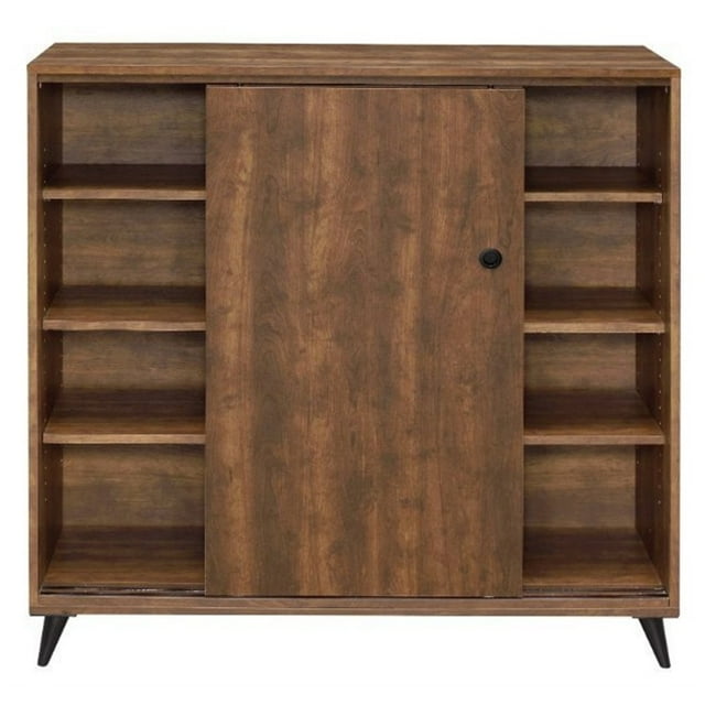 ACME Waina 3-Adjustable Wood Shelf Storage Accent Cabinet in Oak
