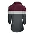 thumbnail image 5 of Women's V Neck Polo Shirt 3/4 Sleeve Quarter Zip Collared Tops Color Block Casual Dressy Fall Ladies Blouses, 5 of 5