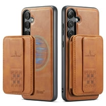 Compatible with Magsafe for iPhone 11 Wallet Case Magnetic Card Holder, RFID Blocking 2 in 1 Detachable Back Flip Kickstand Vintage PU Leather Shockproof Case for Women Men, Brown