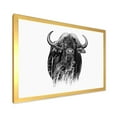 thumbnail image 2 of Designart 'Black and White Portrait Of Buffalo IV' Farmhouse Framed Art Print, 2 of 4