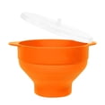 thumbnail image 3 of Billuyoard Cubo de palomitas de maíz con tapa de mango Tazón de silicona Taza resistente al microondas plegable Herramientas y accesorios para hornear Rojo naranja Billuyoard HA002621-01, 3 of 6
