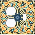 thumbnail image 4 of Metal Light Switch Plate Cover Blue Orange Star Mandala Tile Pattern TIL042, 4 of 13