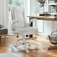 thumbnail image 2 of VITESSE Ergonomic Office Chair with Flip-up Armrests, Big and Tall Leather Executive Office Chair, High Back Lumbar Support Home Computer Desk Chair, Heavy and Duty Computer Chair (White), 2 of 14