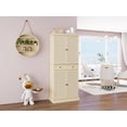 thumbnail image 4 of Heavy-Duty 4-Door Storage Cabinet with Drawer, 4 Adjustable Shelves, 210lb Capacity, Weatherproof Engineered Rattan Design for Home, Office, or Outdoor Use, 4 of 9