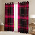 thumbnail image 2 of Castle Fairy Checkered Blackout Curtains Set of 2 (52x84 Each),Stripes Window Curtains, 2 of 6