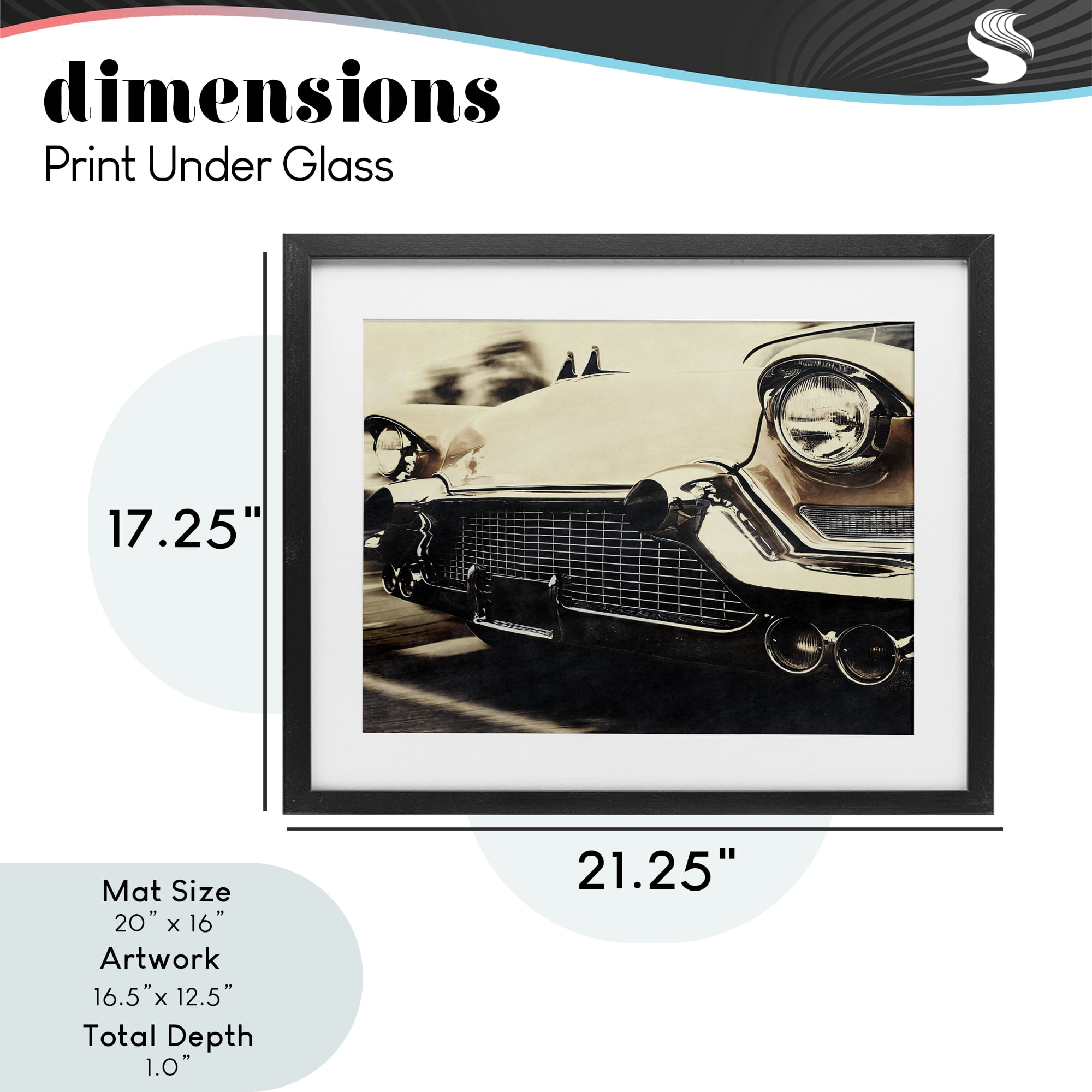 Stupell Industries Vintage Ride Headlights Black Framed Print Under Glass, design by Marcus Prime