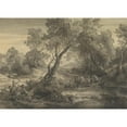 thumbnail image 2 of Friedrich Preller the Elder 18x14 Gold Ornate Wood Frame and Double Matted Museum Art Print Titled - Centaurs at a Pond (1824-78), 2 of 4