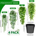 thumbnail image 2 of Set de 4 plantas colgantes artificiales Palonu de follaje verde artificial, 2 of 6