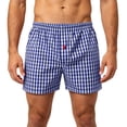thumbnail image 2 of Qiyinn Men Summer Plaid Shorts Classic Gingham Pattern Button Front Drawstring Waist Breathable Beach Board Shorts for Young Men, 2 of 7