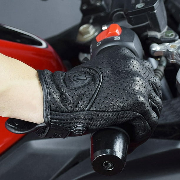 Full finger leather motorcycle gloves discount