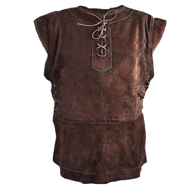 Hombres Casual Cuello Redondo Sin Mangas Sólido Encaje Decorar Chaleco Salvaje Rendimiento Ropa Blusa Pompotops oipoqjl1311