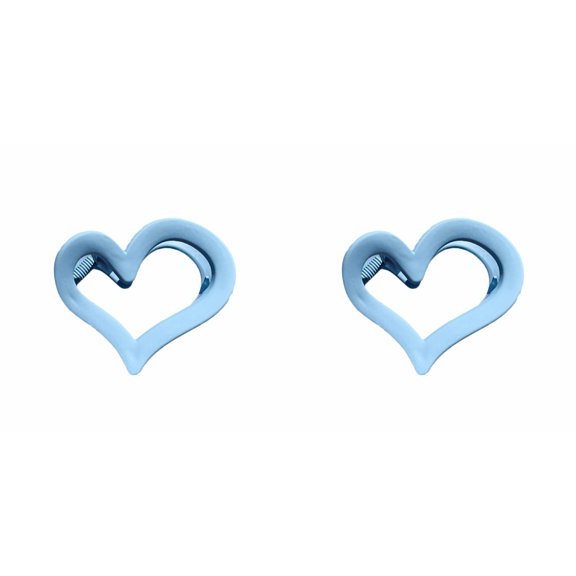 Matte Acrylic Heart Hair Claw Clip (2PC) - Medium Size Non- Jaw Clip for Women & Girls - Trendy Hair Accessory for Thick, Thin & All Hair Types - Cute Styling Clip for Everyday Use