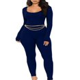 thumbnail image 1 of Women Long Jumpsuit Solid Color Long Sleeve U Neck Slim Bodysuit, 1 of 7