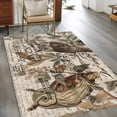 thumbnail image 2 of 3'x5' Area Rugs, Country Owl Indoor Outdoor Area Rug for Living Room Bedroom, Rustic Sping Floral Botanical Postmark Washable Bathroom Rugs Kitchen Floor Carpet Mats Home Decor Aesthetic, 2 of 8