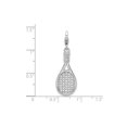 thumbnail image 2 of Sterling Silver Rhodium-Plated Polished 3-D Polished Tennis Racquet Charm With Fancy Lobster Clasp, 2 of 4