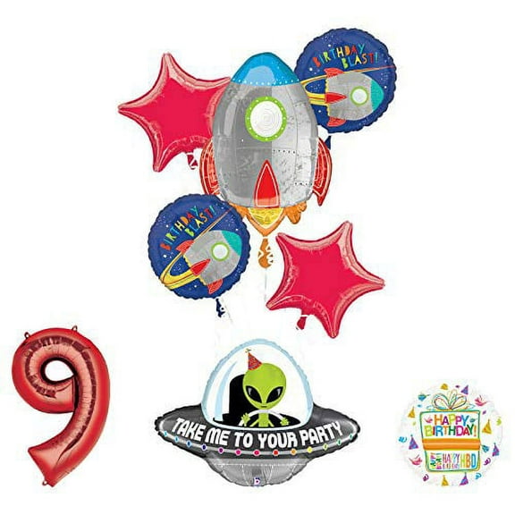 Mayflower Products Blast Off Space Alien 1st Birthday Party Supplies Balloon Bouquet Decoration