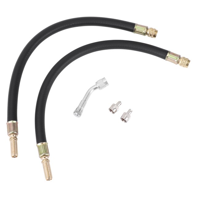 1 Set de extensión de válvula de llanta de cobre de 135 grados con adaptador de inflado de llanta de plástico flexible de 300 mm para automóvil, motocicleta, RV, camión, bicicleta