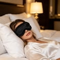 thumbnail image 7 of Krdevn Ruffled Satin Sleep Eye Mask Elastic Band Soft Breathable Light Blocking Comfort Blindfold Travel Airplane Nap Bedroom Overnight Stress Relief Sleep Aid Accessory, 7 of 7