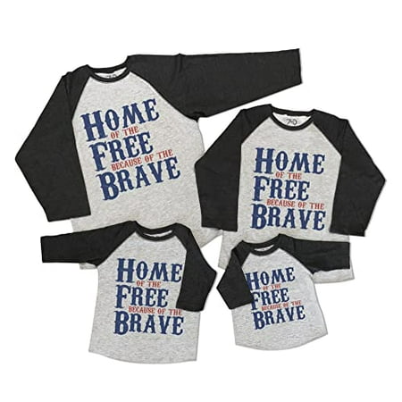

7 ate 9 Apparel Matching Family 4th of July Shirts - Home of The Free Grey Shirt 2T