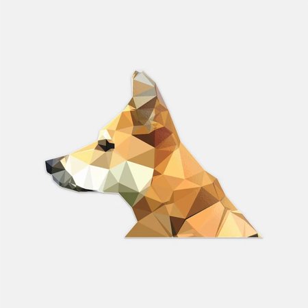 DOPASTICKER Geometric Dog Animal Polygonal Sticker Decal Phone Decal Water Bottle Stickers Cars Stickers Water Bottle Stickers For Kids