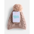 thumbnail image 2 of Wonder Nation Baby Boys or Girls Pom Pom Beanie and Mittens Set, 2 Piece, One Size, 2 of 4