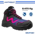 thumbnail image 2 of Zapato de Seguridad WSM para Dama, Ergonómico y muy ligero tipo tenis. Con casquillo de Policarbonato. Bota Industrial. Es un calzado de trabajo dieléctrico y antiderrapante. Est. 2959-WT WSM  2959WTNGO240, 2 of 7
