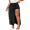 Black, variant on LYMAYTER S-2XL Women Summer Denim Skirt Mid Waist Side High Slit Summer Casual Mid-Length for Jean Skirt