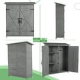 thumbnail image 3 of 56"L Gray Outdoor Storage Shed - Wooden Tool Storage with Lockable Door, Detachable Shelves, and Stylish Pitch Roof. Perfect for Organizing Your Garden and Backyard!, 3 of 9