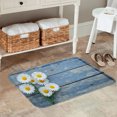 thumbnail image 2 of FJPT Non Slip Flannel Polyester Floor Mat With Daisy Flower Design For Bathroom Kitchen Bedroom Decor 16x24 inch, 2 of 5