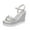 Silver, variant on OAVQHLG3B Dress Sandals for Women Summer Ladies Shoes Fish Mouth Medium Wedge Heel Metal Buckle Women's Sandals