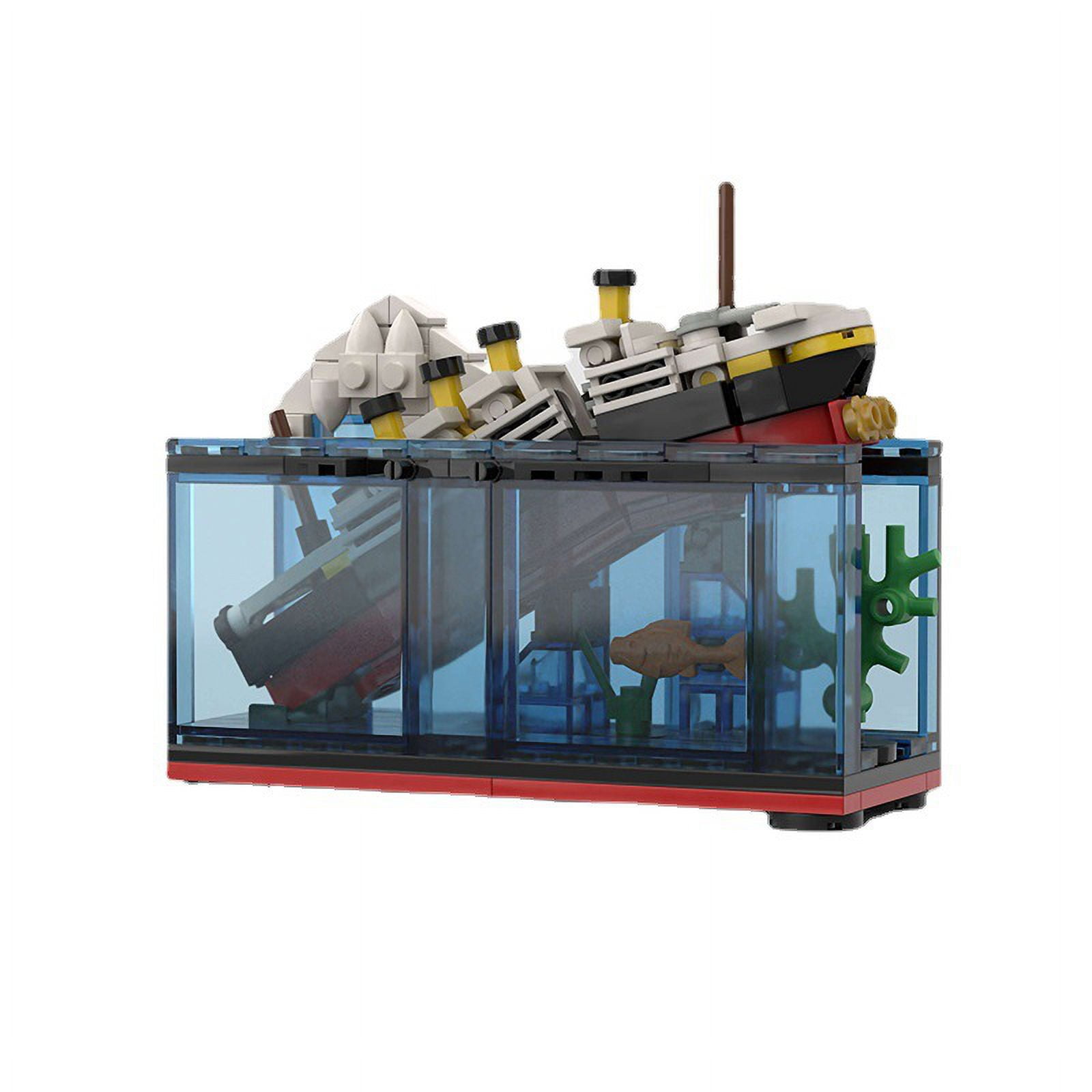 MOC 247PCS Sinking Ship Diorama Building Blocks Set, Bottle Ship Model Kit with Display Box for Kids & Adults