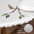 thumbnail image 3 of Bees Branches Round Tablecloth, Fitted Table Cover with Elastic for 55"-60" Round Tables, Farmhouse Spring Botanical Watercolor Table Cloth Outdoor Indoor Dinning Party Waterproof Tablecloths, 3 of 7