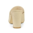 thumbnail image 2 of BLISSFUL STEP Mules à Talons pour Femmes à Enfiler Sandales à Talon Bloc Beige 8, 2 of 6