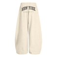 thumbnail image 6 of New York Graphic Baggy Sweatpants Trendy Wide Leg Y2k Bow Sweatpants Elastic Waist Drawstring Comfort Sweat Pants for Women, 6 of 8