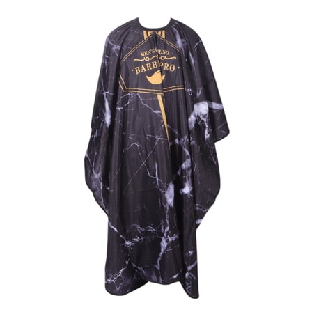 Unique Bargains 1 Pc Beard Print Hair Cut Barber Cape for Hair Cut Black Yellow